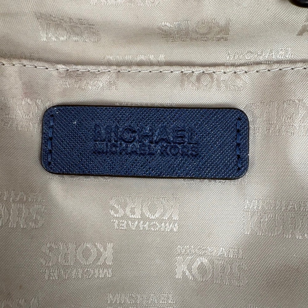 Michael Kors Jet Set Travel Saffiano Leather Tote Bag Navy Blue‎ - Picture 9 of 11